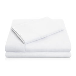 Malouf Brushed Microfiber Twin Sheet Set in White
